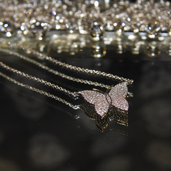 14kt Gold Dipped Butterfly Pave Swarovski - Picture 1 of 8